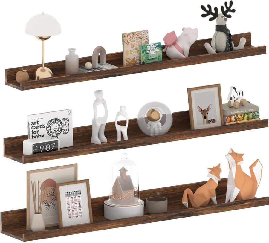 Stijlvolle Zwevende Wandplanken Set voor Decoratie en Opbergruimte in Huis of Kantoor