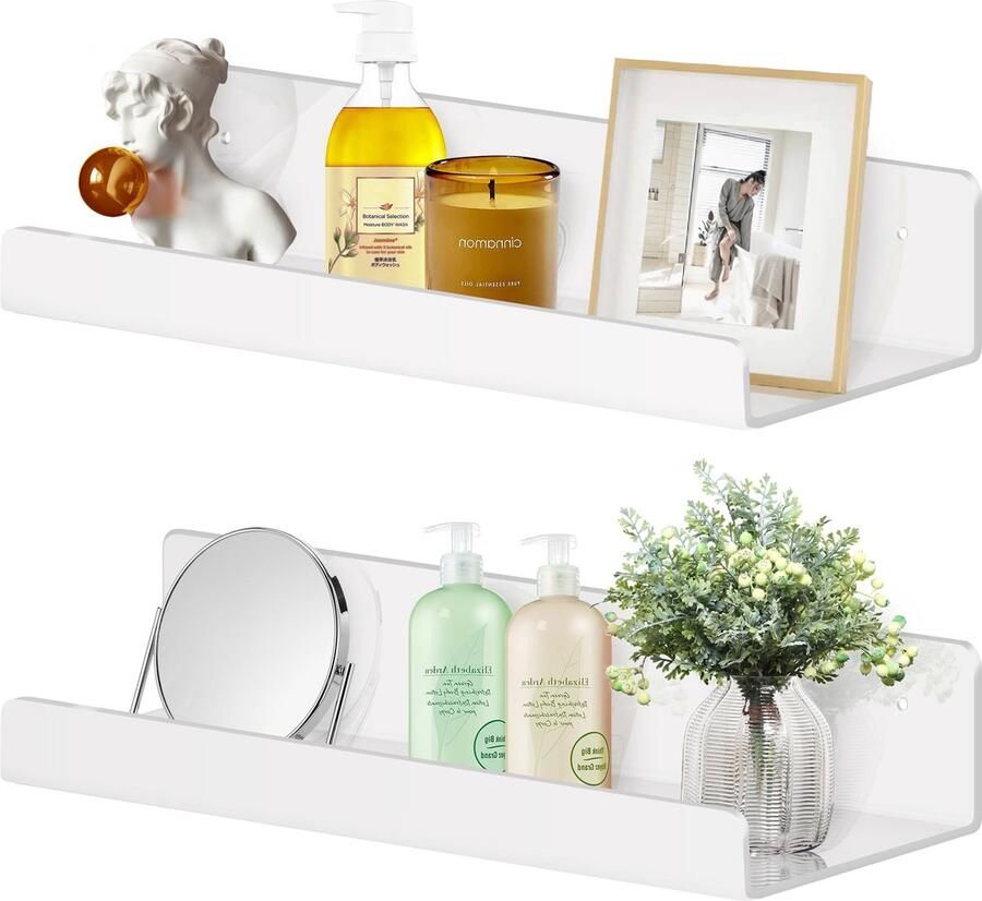 Stijlvolle Zwevende Wandplanken Set voor Ruimtes Inclusief Bevestigingsmaterialen