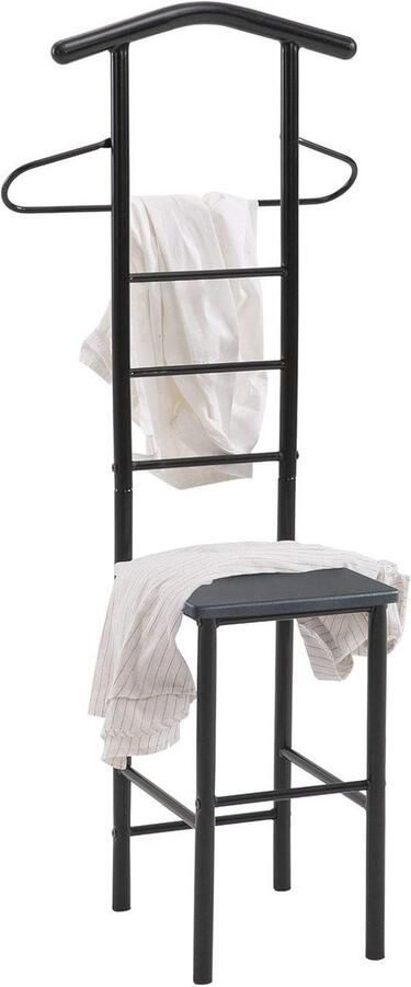 Stille Dressboy Kledingrek 121 cm Zwart Garderobe met Broekhanger