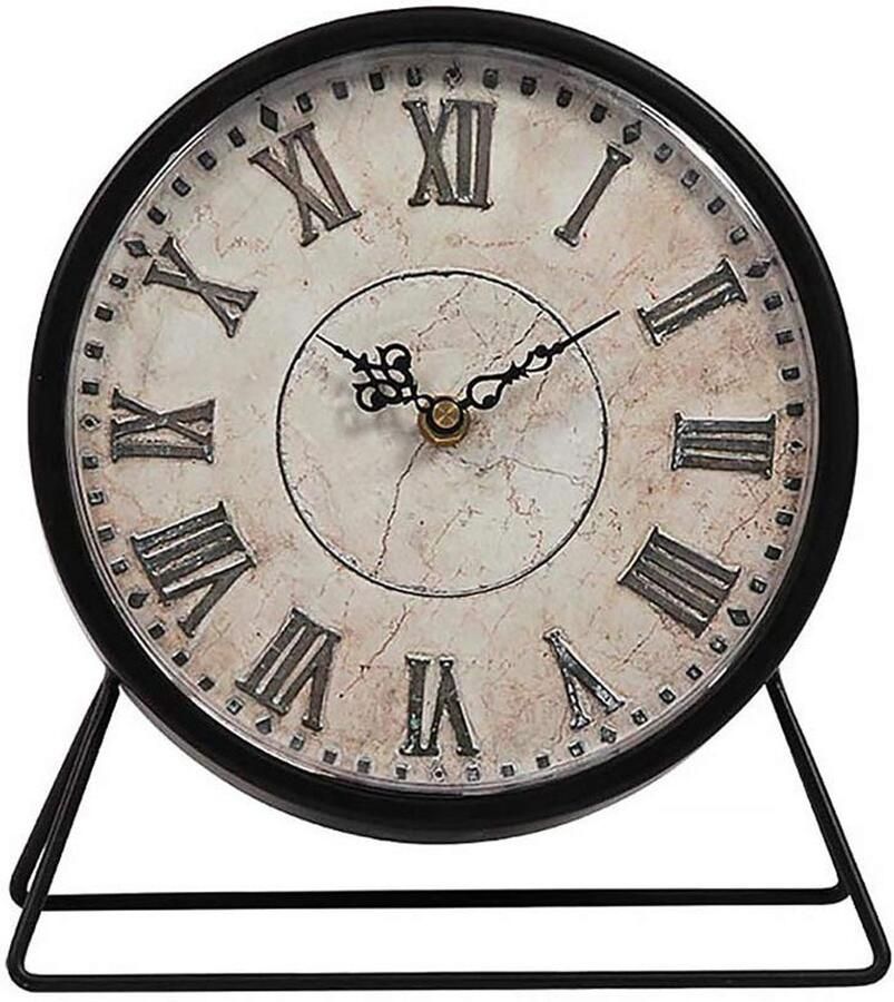 Vintage Zwarte Tafel Klok Stille Niet Ticking 9 Inch Analoge Metalen Bureau Klok Klassieke Retro Woonkamer Slaapkamer Kantoor Mantle Stukken Gift