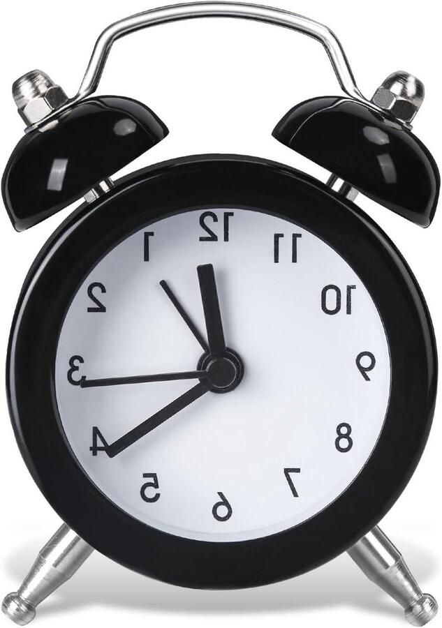 Stille mini-wekker op batterijen zonder tik geluidsarme retro-wekker Eenvoudig luide wekker voor slaapkamer keuken bureau nachtkastje (batterij niet inbegrepen)