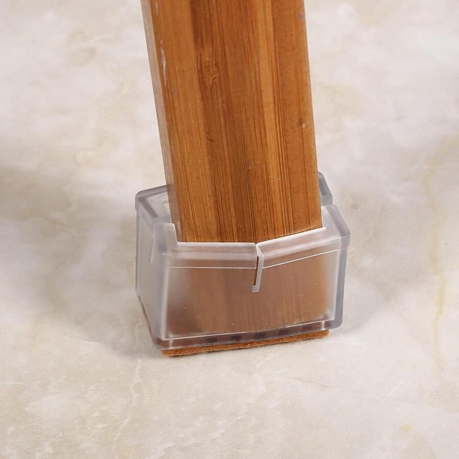 Stoel Benen Floor Protectors Cover 8 PCS Rechthoek Meubels Benen Bescherming Rubberen Zool Tafelpoot Covers Voorkomt Krassen Duidelijk