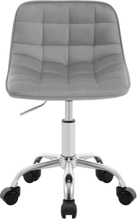 Corenia Stoel Bureaustoel Eetkamerstoelen Rugleuning 360° Rotatie Verstelbare Hoogte Comfortabele voor Kantoor Make-up Lichtgrijs Fluweel