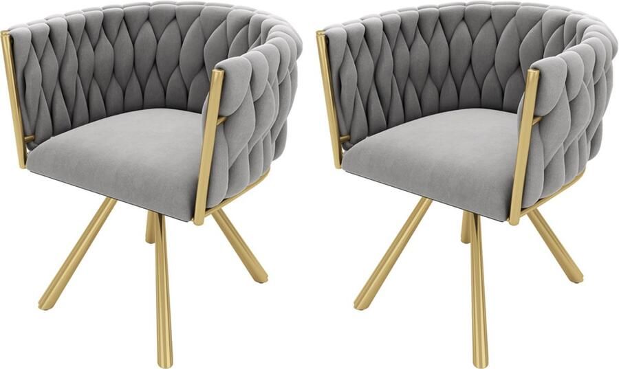 GOTAGEE Stoel Eetstoel Bureaustoel Stoel voor de woonkamer Stoel voor de slaapkamer Leesstoel Draaisstoel 2-delige set