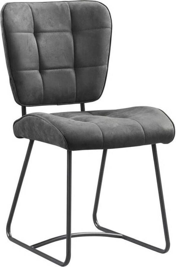 Stoel Henry Antraciet Polyester Set van 2 Zithoogte 50 cm Zitdiepte 48.5 cm