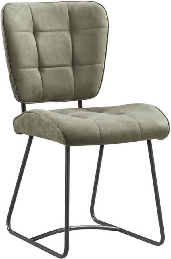 Stoel Henry Groen Polyester Set van 2 Zithoogte 50 cm Zitdiepte 48.5 cm