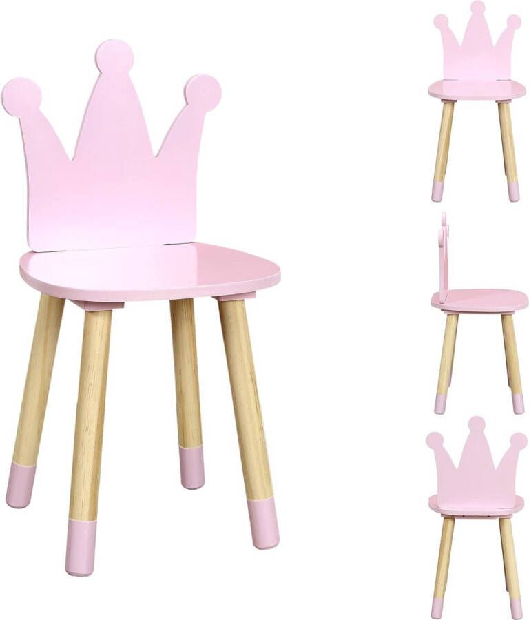stoel kroondesign roze voor kinderen kinderkamer meubels