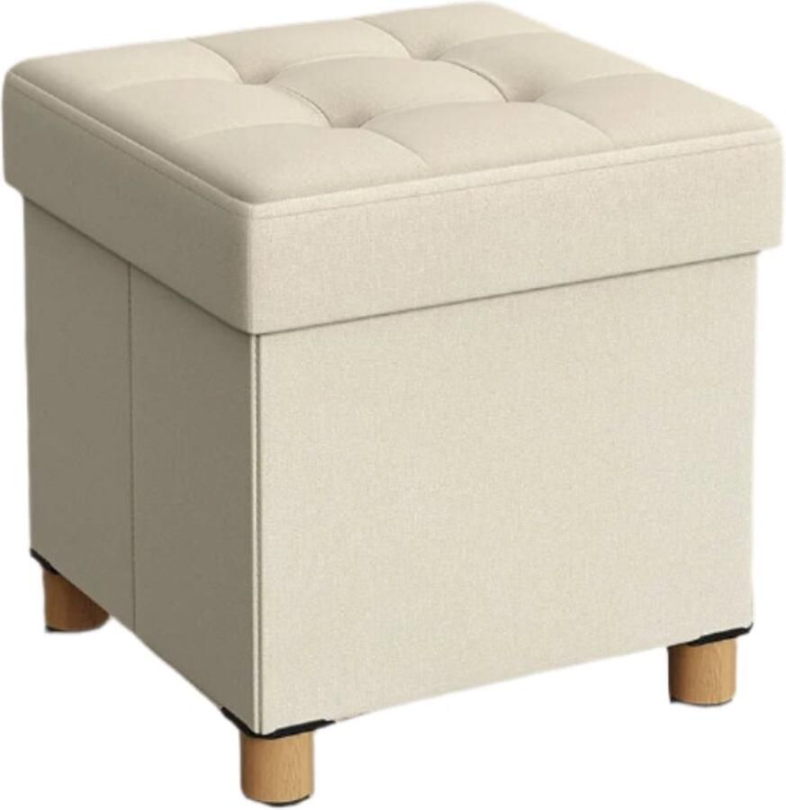 Stoel kruk met opslagruimte opvouwbare bank wit compact & stevig 38 cm x 38 cm x 40 cm