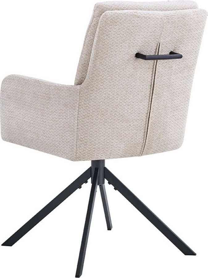 Stoel Mies Beige Stof Set van 2 Mies Beige Stof Set van 2 Zithoogte 49 cm Zitdiepte 46 cm Met armleuning - Foto 2
