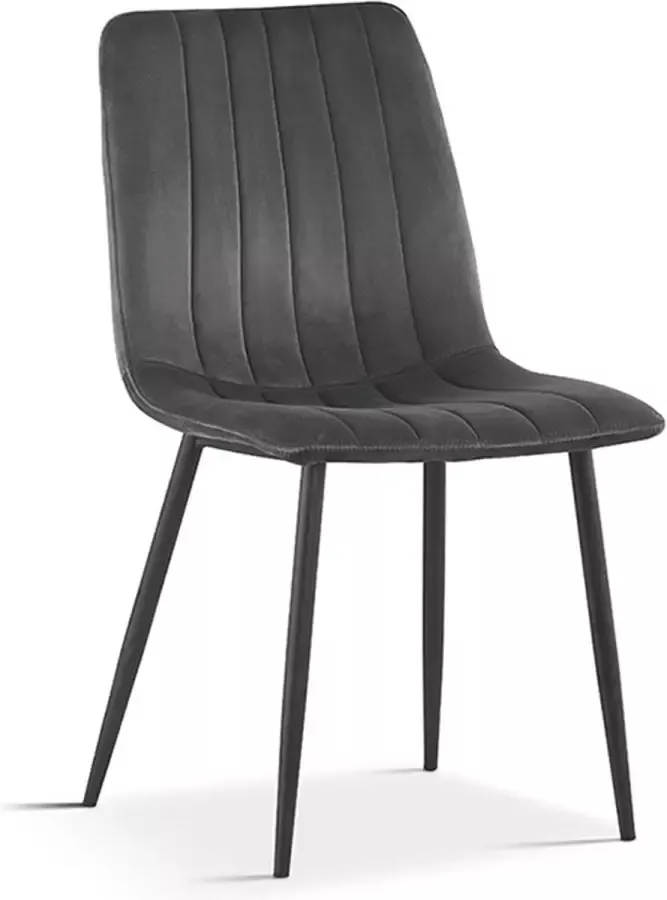 Stoel Nikkie Grijs Velours Set van 2 Zithoogte 45 cm Zitdiepte 40 cm - Foto 2