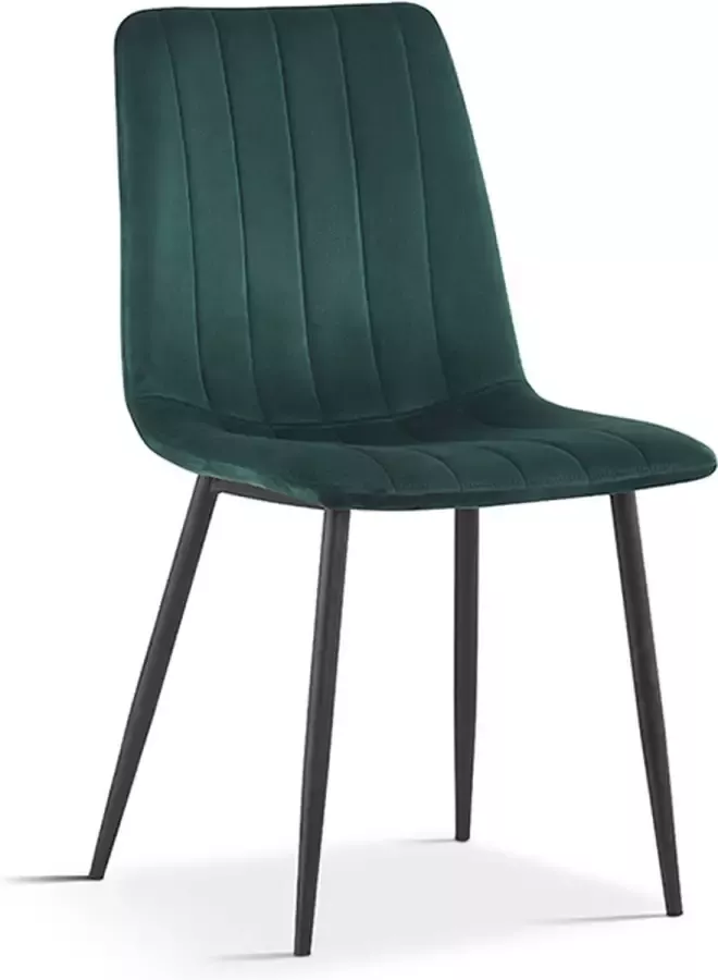 Stoel Nikkie Groen Velours Set van 2 Zithoogte 45 cm Zitdiepte 40 cm - Foto 2