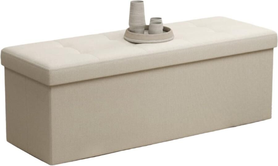 Stoel opslagbank gestoffeerde opslag Ottoman linnen bank bevat 300 kg 38 x 110 x 38 cm
