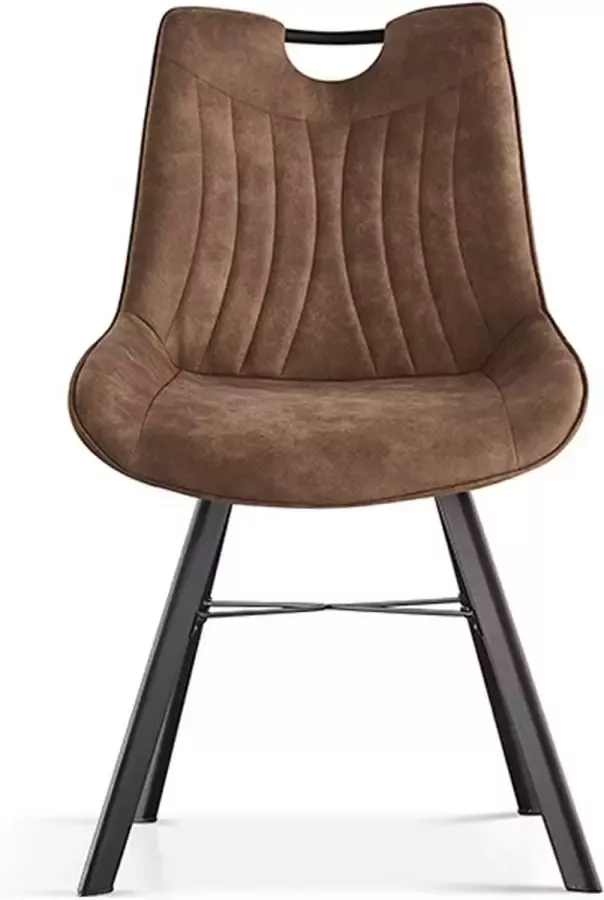 ZAZA Home Eetkamerstoel Paco bruin Set van 2 - Foto 2