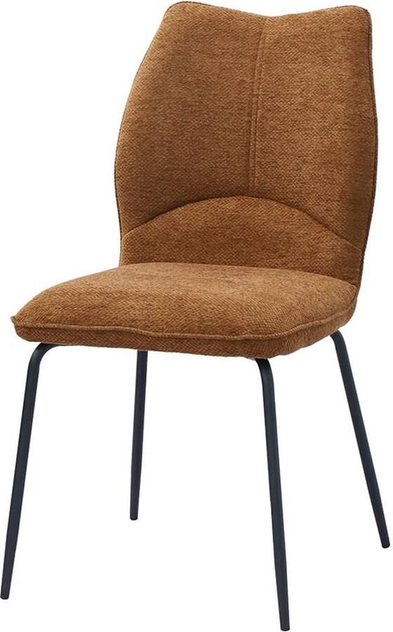 Stoel Quincy Roest Metaal Stof Set van 2 Zithoogte 48.5 cm Zitdiepte 43 cm