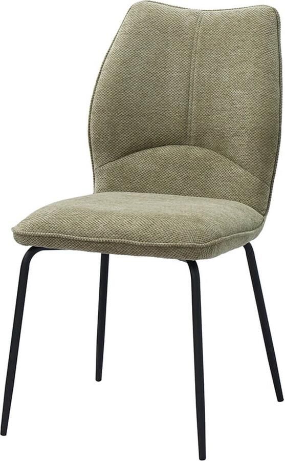 Stoel Quincy Zand Metaal Stof Set van 2 Zithoogte 48.5 cm Zitdiepte 43 cm