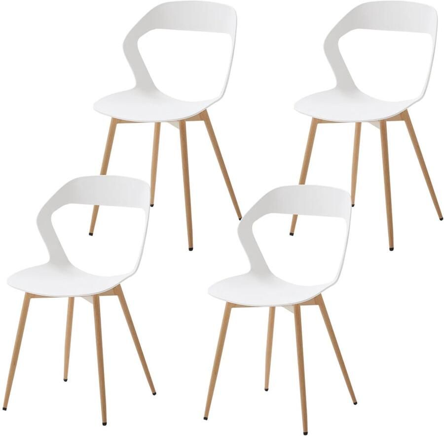 Stoel Stoelen Eetkamerstoelen Set van 4 Stoelen Holle Eetkamerstoelen Modern & Eenvoudig Huishoudelijke Kruk met Rugleuning Scandinavische Onderhandelingsstoel Plastic Stoel Rugleuning hoogte