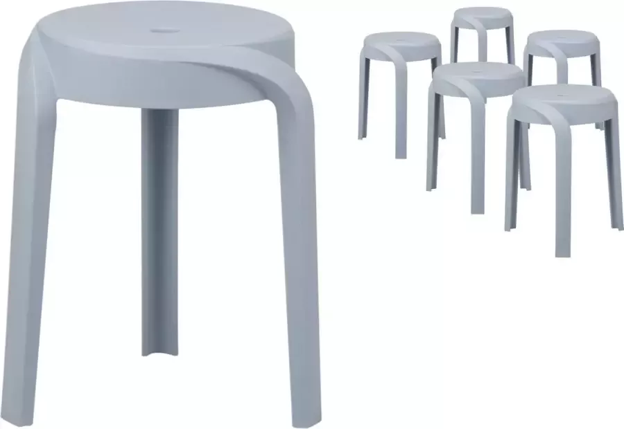 Stoel Tabouret 'Aimé' Lichtblauw set van 6