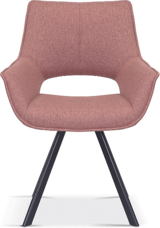 Rousseau Eetkamerstoel Tim-roze set van 2 stuk - Foto 2