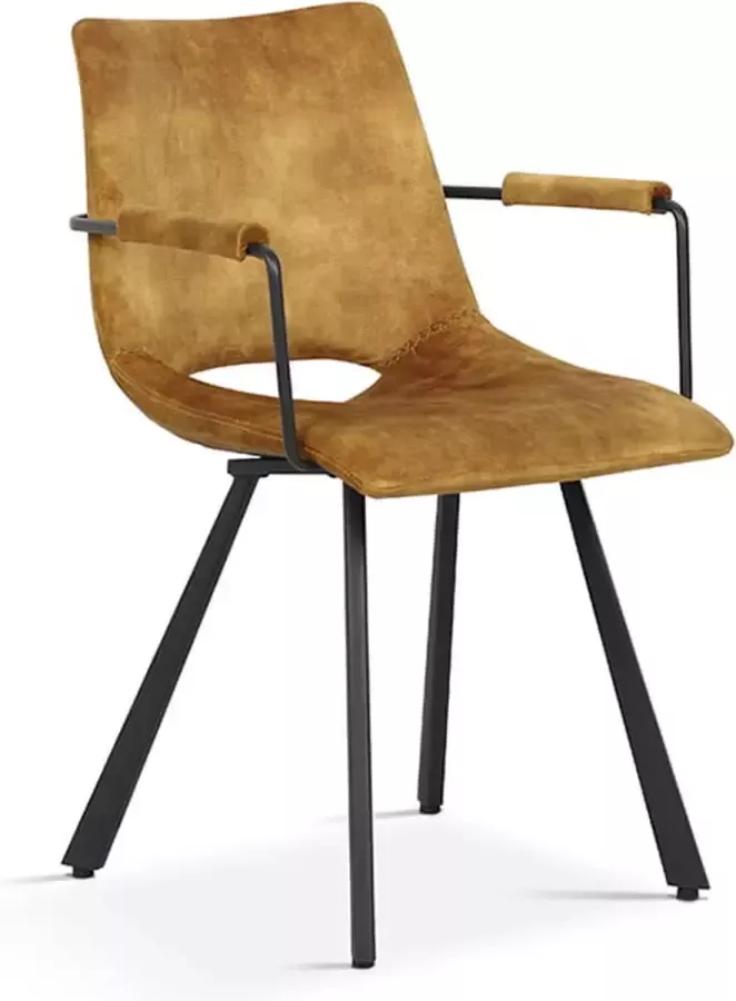 Stoel Tommy Velours Goud Set van 2