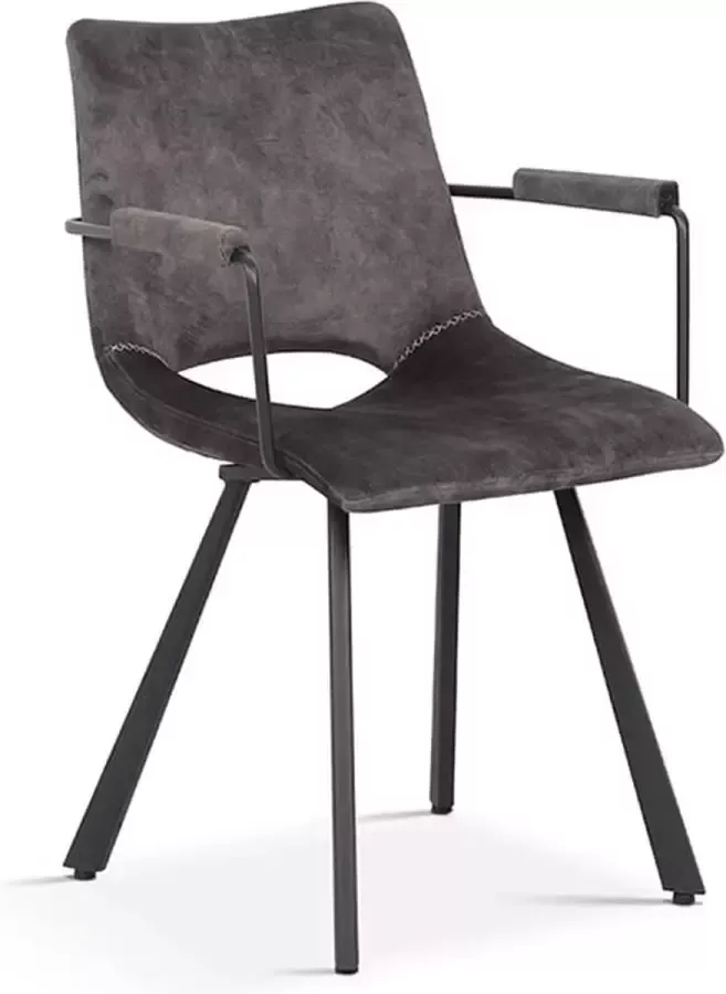 Stoel Tommy Velours Grijs Set van 2