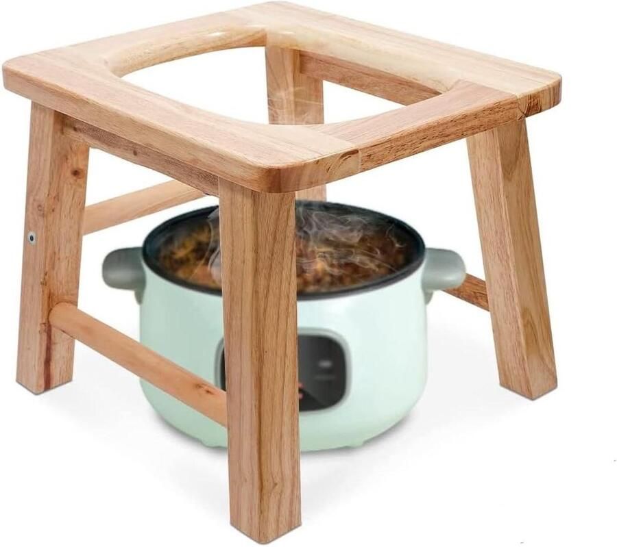 Stoel voor Yoni stomen Houten stoomstoel met vier poten Toilet V stoom H15.7 Houten kruk