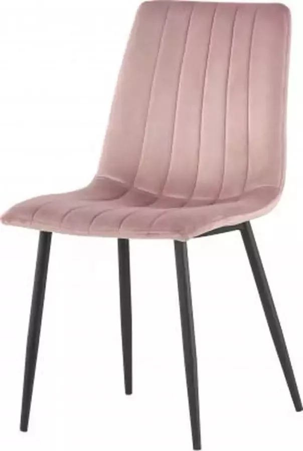 ZAZA Home Stoel Willis Velours roze Poten zwart