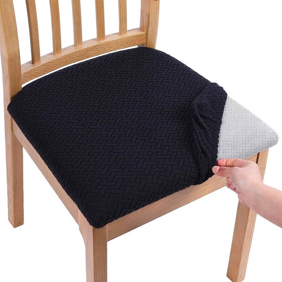 Stoelbekleding zitvlak set van 2 stretch overtrek voor stoelen stoelovertrekken voor eetkamerstoelen afwasbaar stoelhoes voor stoelen bordeauxrood