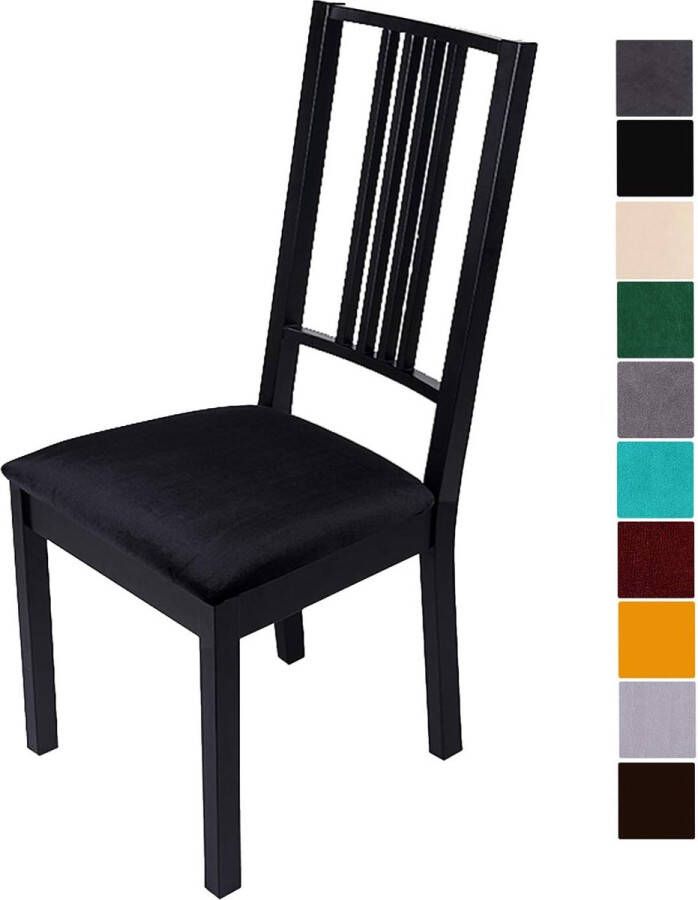Stoelbekleding zitvlak zachte stoelbekleding stoel stretch stoelhoezen voor eetkamerstoelen afwasbaar hoes hoezen voor stoelen set van 2 zwart