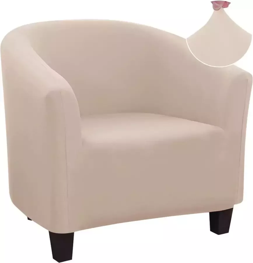 Jaotto Fauteuilbeschermer Fauteuilhoes Stretch Fauteuil Gooit Bankhoes Elastische bankhoes Fauteuilhoes Fauteuilbeschermer Wasbaar Afneembaar voor Clubstoel Caféstoel Fauteuil Loungestoel (Beige 1 stuk)