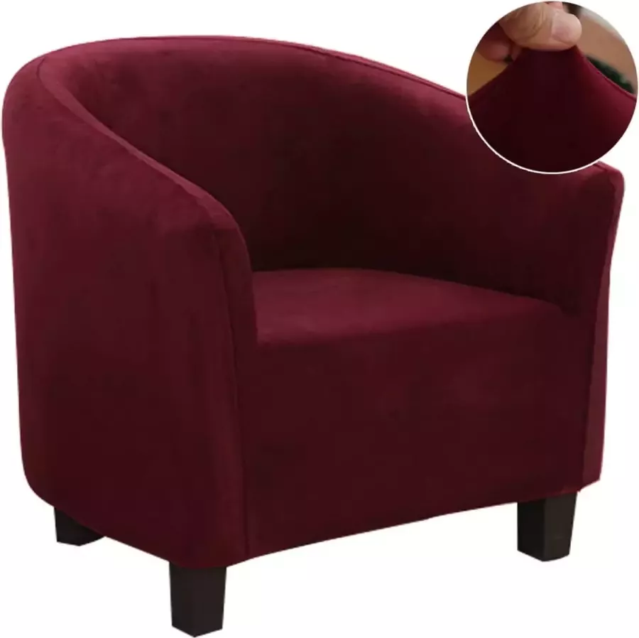 Jaotto Fauteuilbeschermer fauteuilhoes stretch fauteuilspreien bankhoes elastische bankhoes fauteuilhoes fluwelen fauteuilbeschermer wasbaar afneembaar voor clubstoel caféstoel fauteuil (Boedeaux 1 stuk)