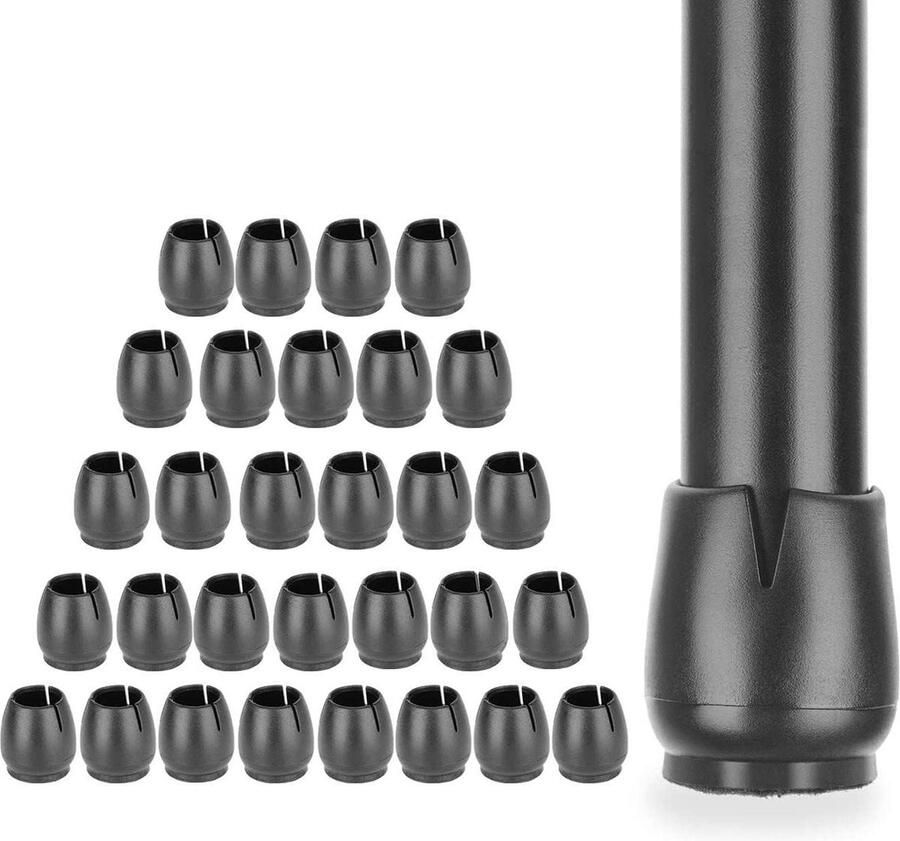Rubberen stoeldoppen 32 stuks Stoelpootbeschermers voor tafels en stoelen Ronde poten van 12-16 mm Bescherming voor vloer stoelpootbeschermers