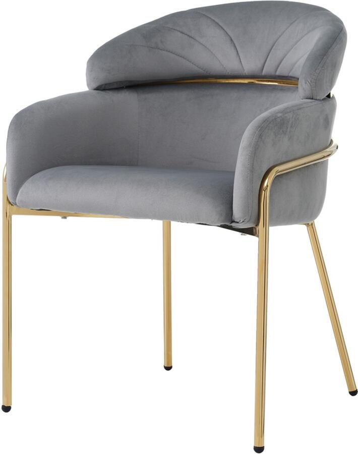 Stoelen 1-delig Set Eetkamerstoelen Lounge Stoelen Multifunctionele Stoelen Met armleuningen en hoge rugleuning Huidvriendelijke zachte stof Stevig metalen frame Grijs