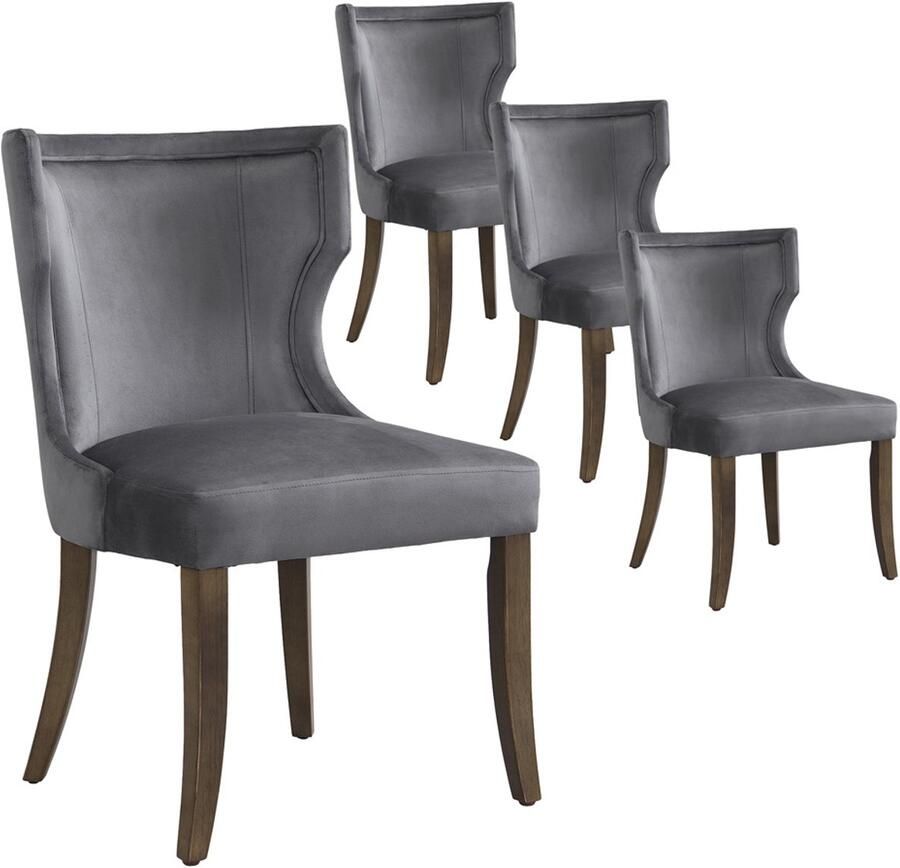 Stoelen 4-delige set eetstoelen lounge stoelen multifunctionele stoelen met 4 houten poten met verstelbare hoogte zachte huidvriendelijke stof geschikt voor eetkamer woonkamer en slaapkamer Beige