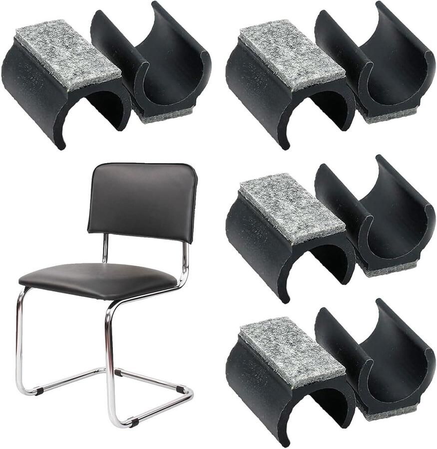 Stoelglijders Viltdoppen voor Cantileverstoelen 22-25 mm Bescherming voor Tegelvloeren Houten Vloeren