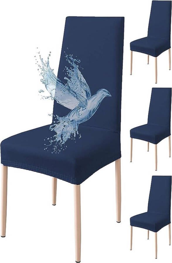 stoelhoes 4 stuks waterdicht eetkamerstoelhoes rekbare stoelhoes universeel eenvoudig aan te brengen gemakkelijk te reinigen (blauw 4 stuks)