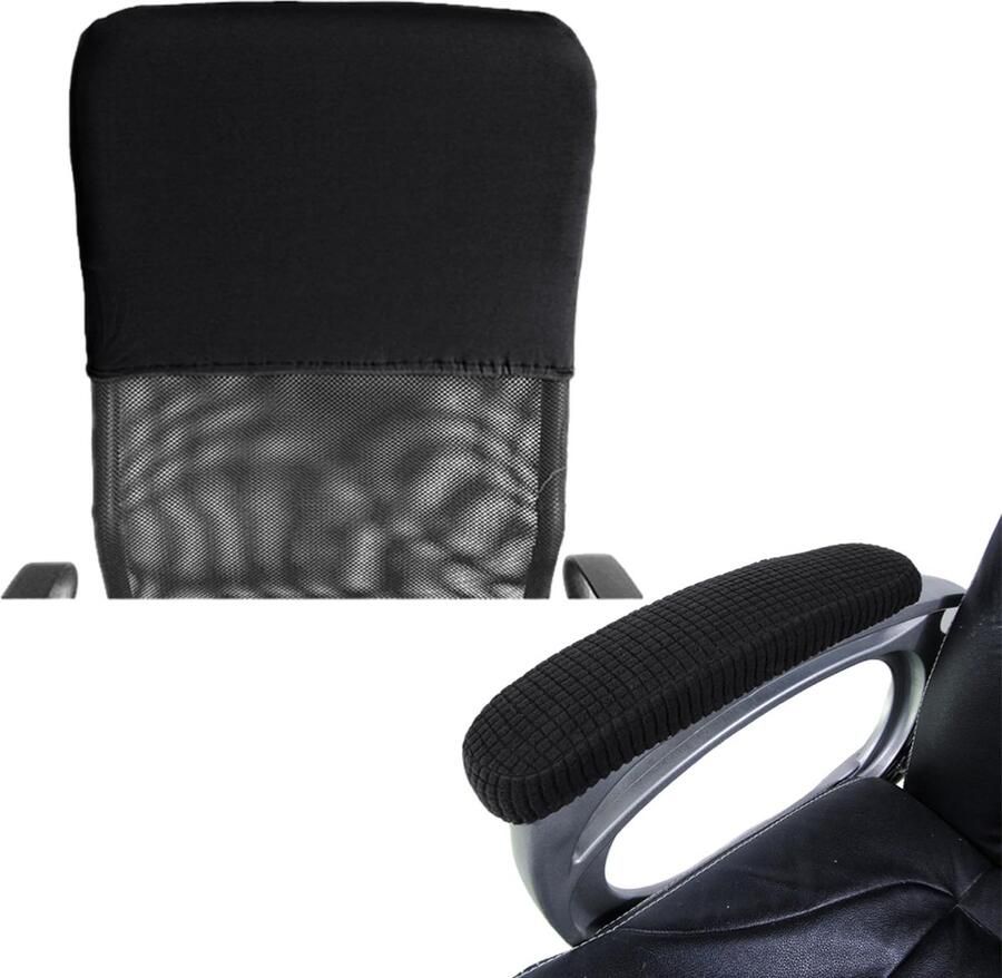 Stoelhoes en Armleuninghoezen Zwart Set van 1