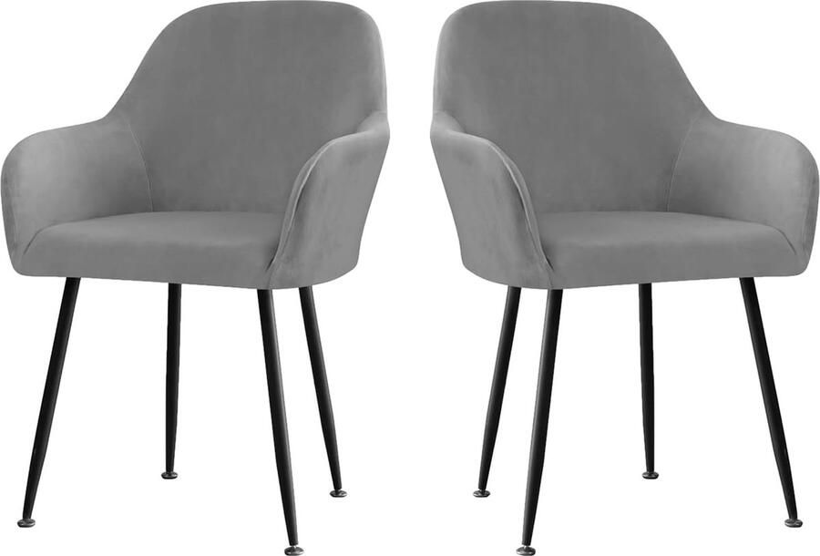 Stoelhoes fluweel stretch set van 2 4 6 gebogen stoelhoezen rugleuning met armleuning afneembaar eetkamerstoelen moderne bureauhoes stoelbeschermer donkergrijs 2 stuks - Foto 7