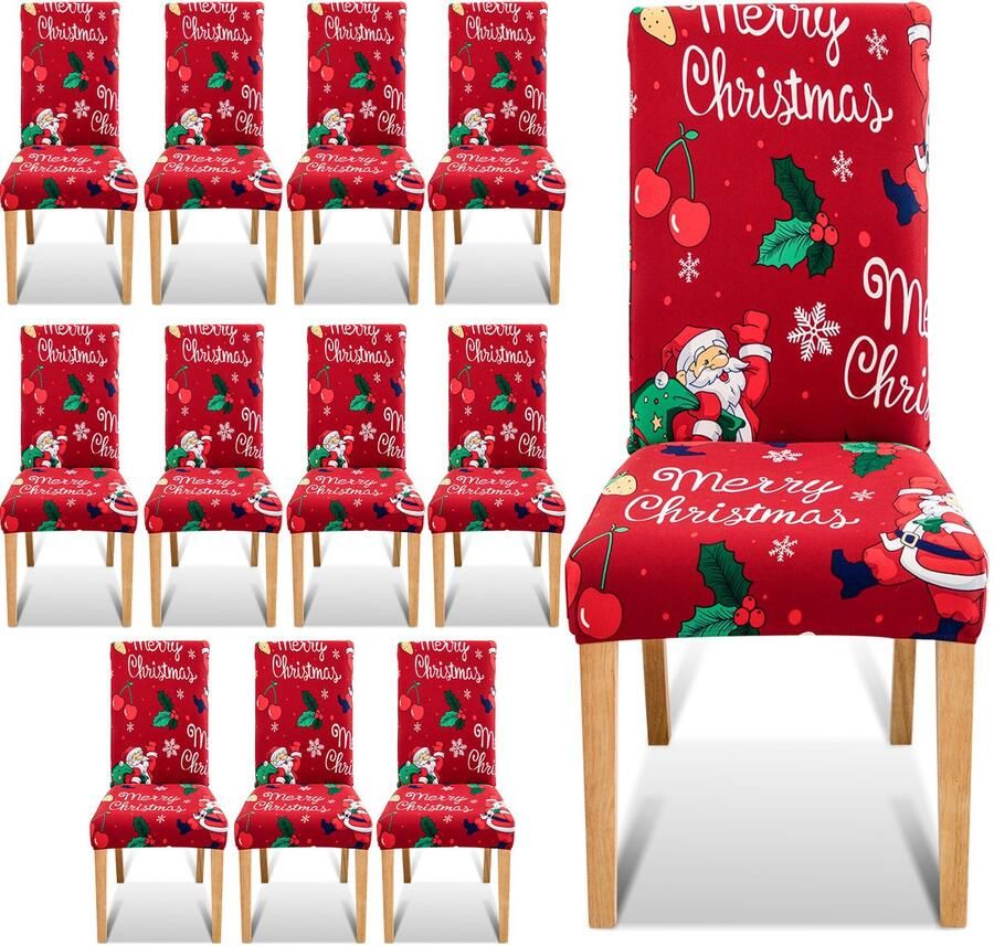 Stoelhoes Kerstmis 12-Pack Festive Stoelhoesjes voor Kerstdecoratie