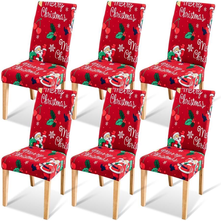 Stoelhoes Kerstmis 6-Pack Festive Stoelhoesjes voor Kerstdecoratie