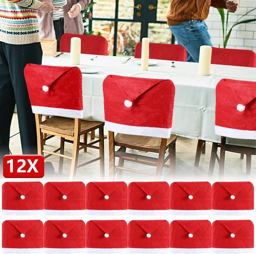 Stoelhoes Kerstmis Prachtige Set van 12 Hoezen met 12 Kerst Hangende Decoraties voor uw Feest