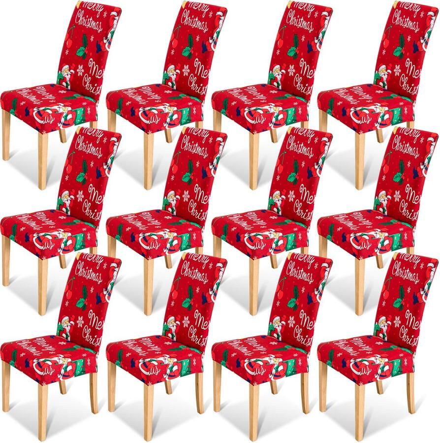 Stoelhoes Kerstmis Set van 12 Feestelijke Cover voor Party en Restaurant