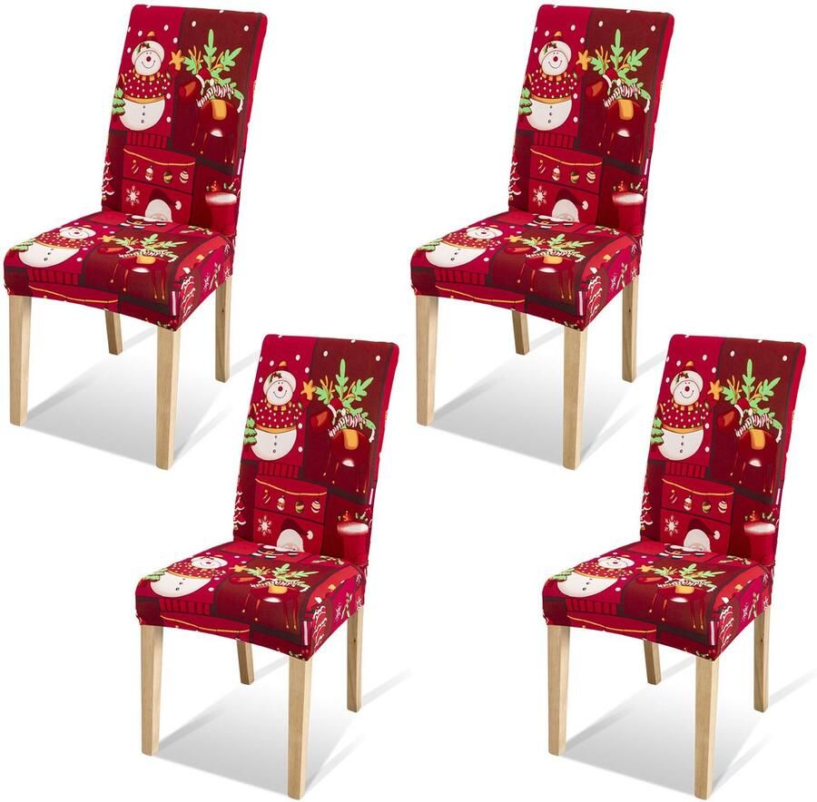 Stoelhoes Kerstmis set van 4 Feestelijke Decoratie en Stoelbeschermer Kerst Kerstdecoratie voor binnen