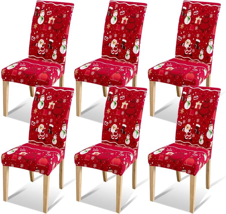 Stoelhoes Kerstmis set van 6 Feestelijke Decoratie en Stoelbeschermer Kerst Kerstdecoratie voor binnen