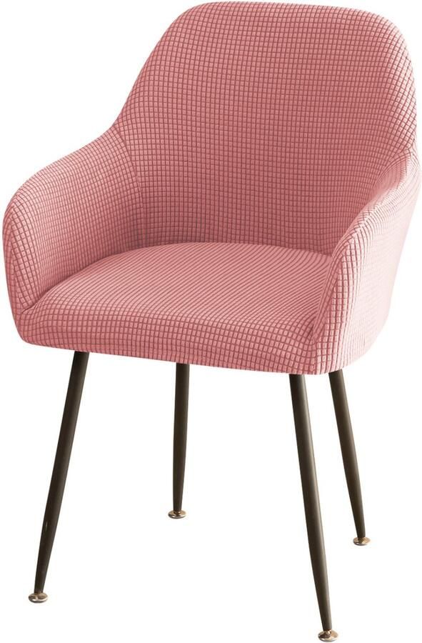 Stoelhoes met armleuning stoelhoezen stretch eetkamerstoelen armleuning stoelhoes stoelhoezen met armleuning universeel voor eetkamer keuken 1 stuk roze