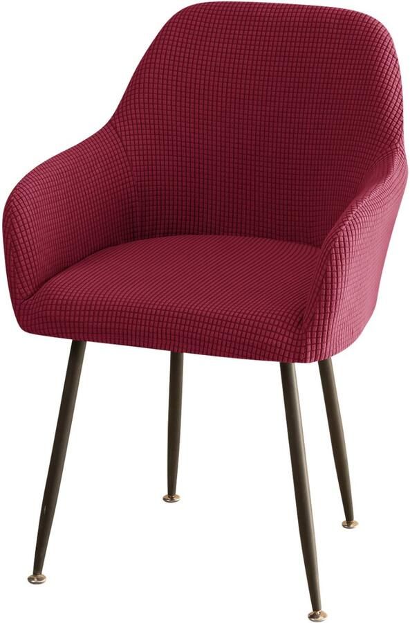 Stoelhoes met armleuning stoelhoezen stretch eetkamerstoelen armleuning stoelhoes stoelhoezen met armleuning universeel voor eetkamer keuken 1 stuk rood