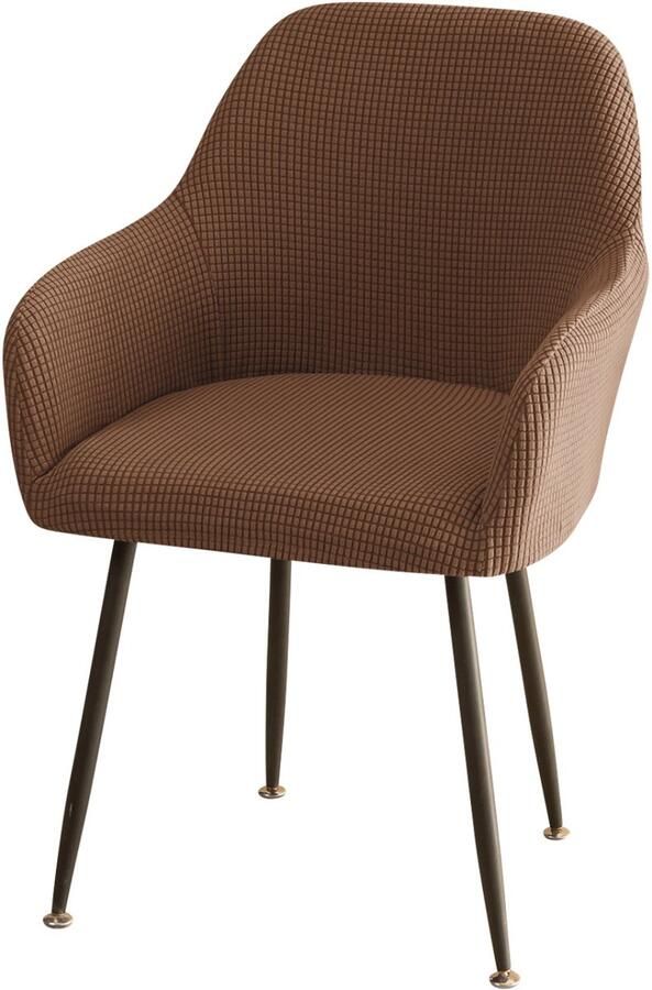 Stoelhoes met armleuning stoelhoezen stretch eetkamerstoelen armleuning stoelhoes stoelhoezen met armleuning universeel voor eetkamer keuken 1 stuk chocolade