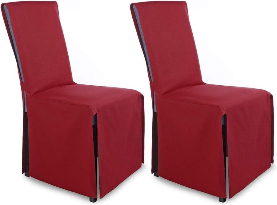 Stoelhoes Mila Bordeaux Set van 2 Elegante Stoelbekleding voor Vrijdragende Stoelen met strik Stoelhoezen