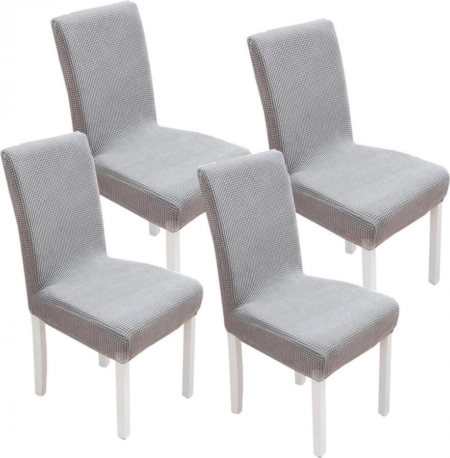 Stoelhoes set Stoelhoezen 4 stuks stretch recht Eetkamer Stoelhoezen Stoelbeschermers Stoelhoes Stretch Universele Bureaustoelhoes Chair cover Voor rugleuning en zitting - Foto 2