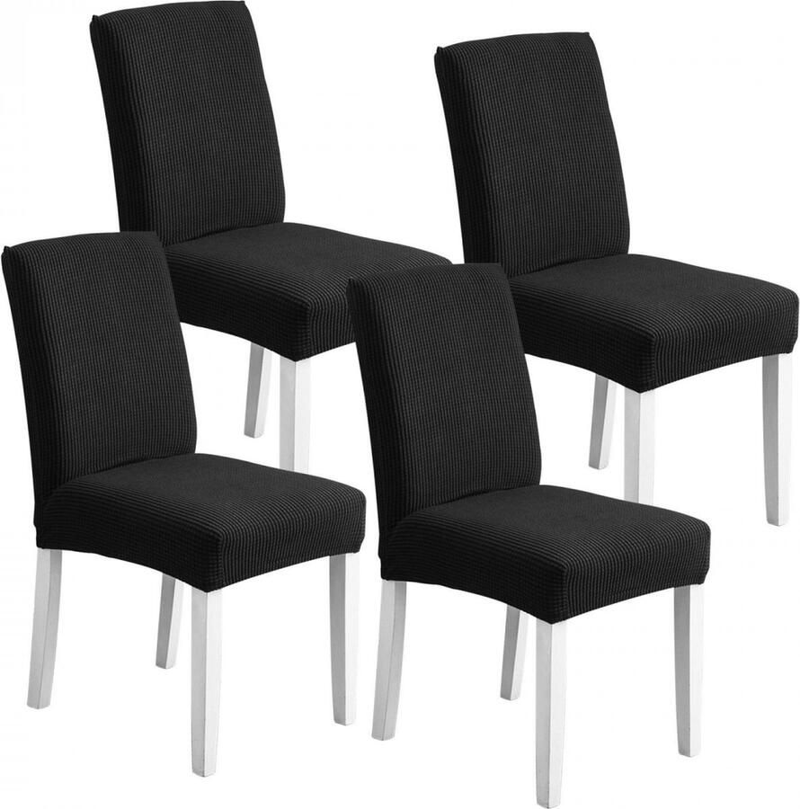 Stoelhoes set Stoelhoezen 4 stuks stretch recht Eetkamer Stoelhoezen Stoelbeschermers Stoelhoes Stretch Universele Bureaustoelhoes Chair cover Voor rugleuning en zitting