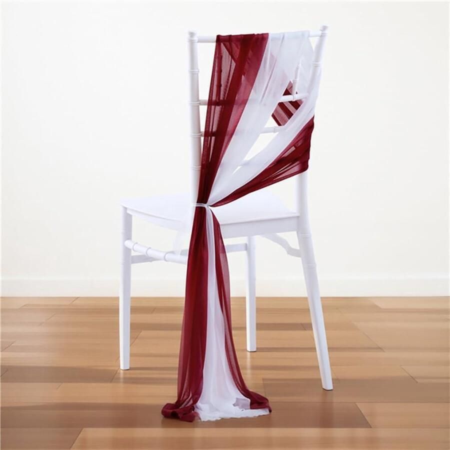 Stoelhoes set van chiffon stof 10 stuks stoelhoezen voor bruiloft ceremonie evenement feest wit